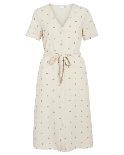 Prisilla Print V-Neck Midi Dress