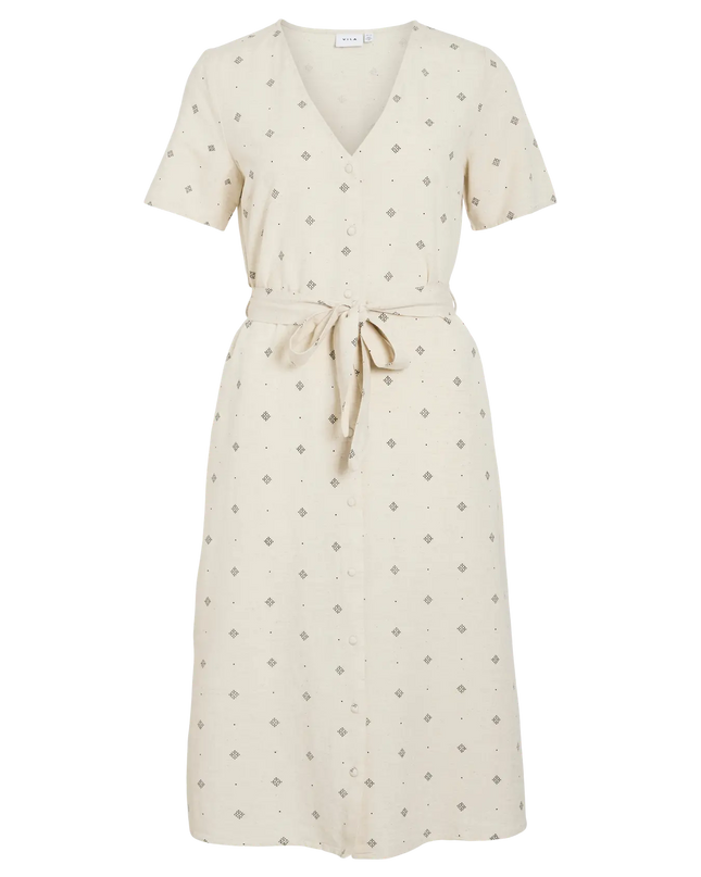 Prisilla Print V-Neck Midi Dress