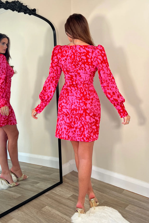 Loraine Long Sleeve Mini Dress - Pink