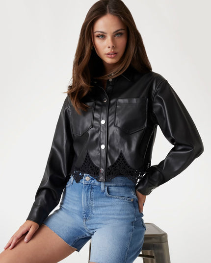 Guess PU Lace Shacket - Black