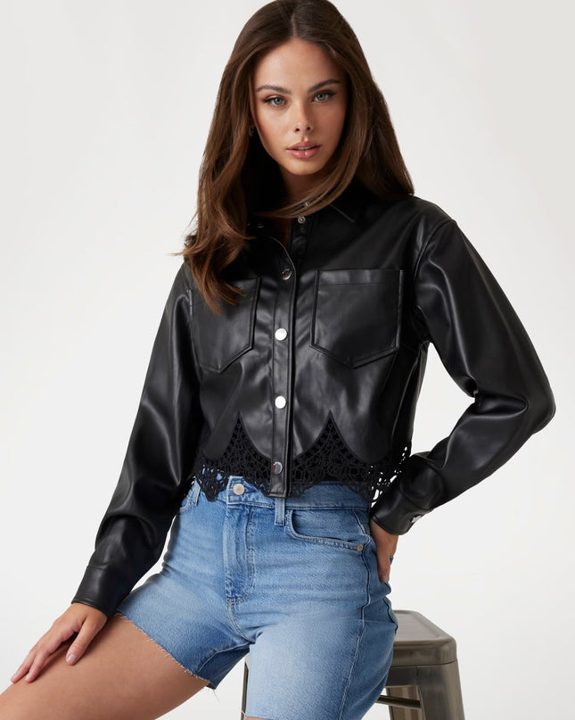 Guess PU Lace Shacket - Black