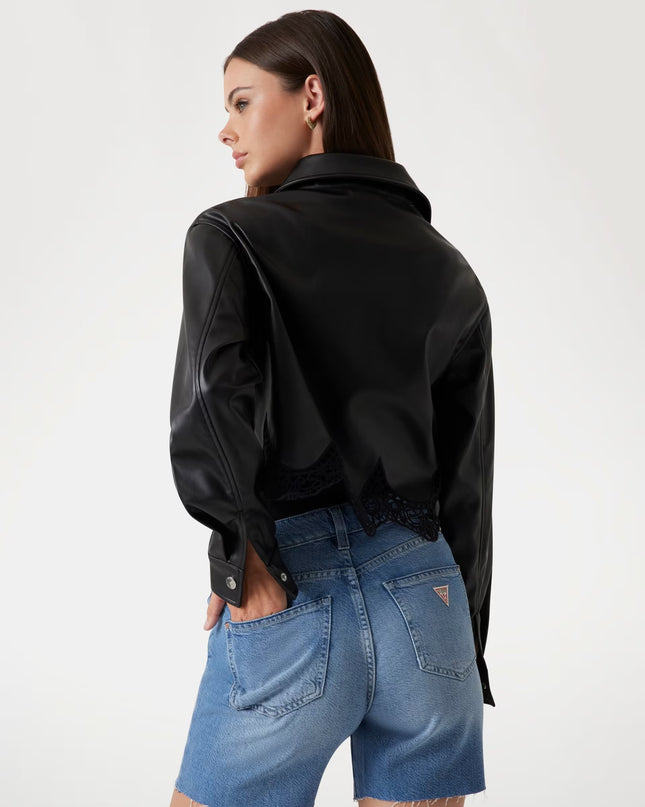 Guess PU Lace Shacket - Black