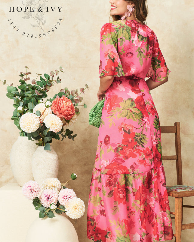 Roxanne Dress - Pink Floral