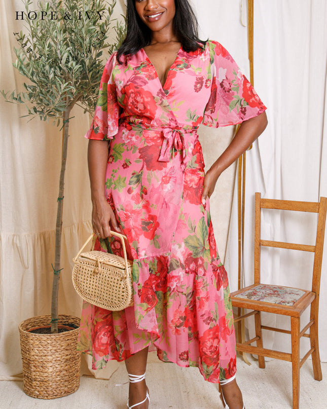 Roxanne Dress - Pink Floral