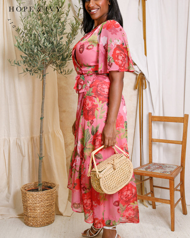 Roxanne Dress - Pink Floral