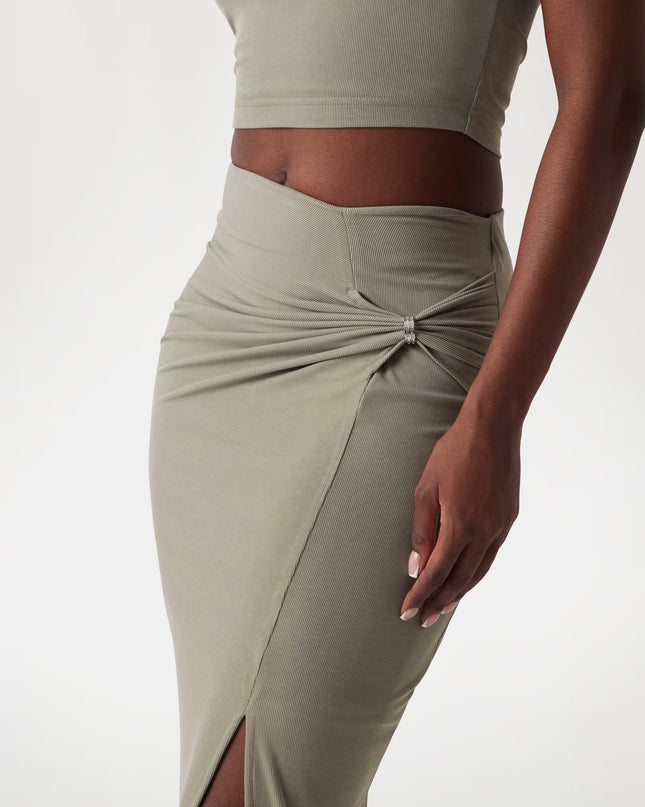 Guess Aimee Jewel Drape Skirt - Mossy Green
