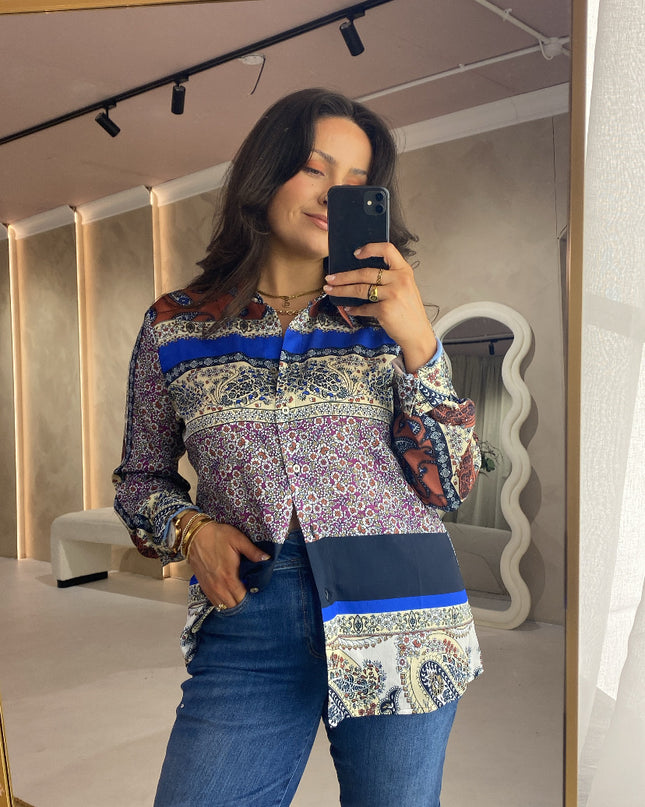 Guess Georgie Paisley Shirt - Navy Multi