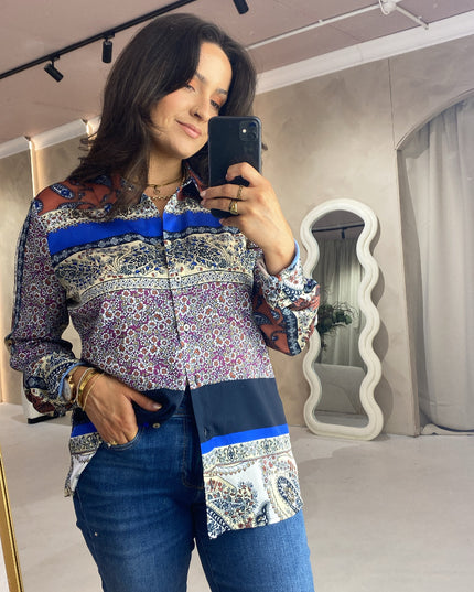 Guess Georgie Paisley Shirt - Navy Multi