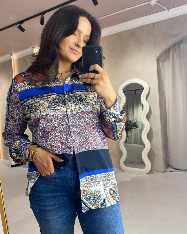 Guess Georgie Paisley Shirt - Navy Multi