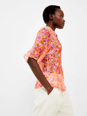 French Connection Cass Hallie Crinkle Shirt - Persimmon