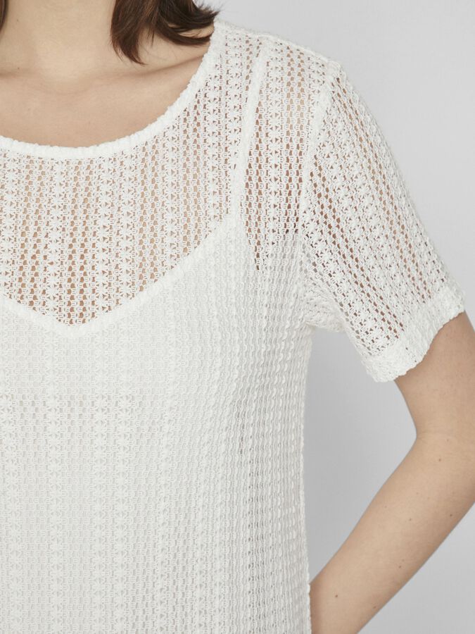 Gardea Crochet Midi Dress - Egret