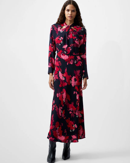 French Connection Foliage Chiara Knot Dress - Blackout Multi