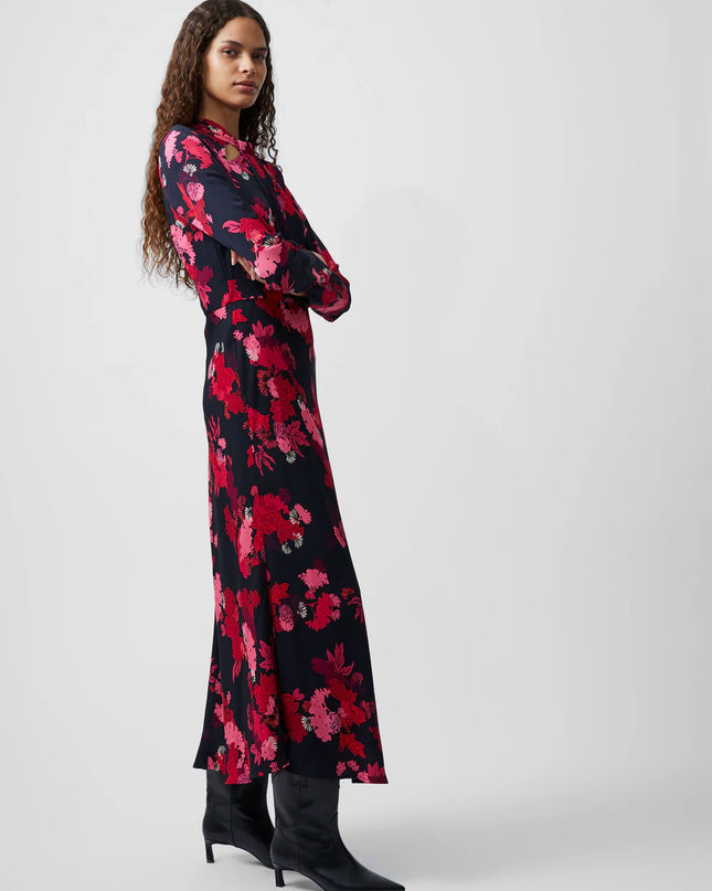 French Connection Foliage Chiara Knot Dress - Blackout Multi