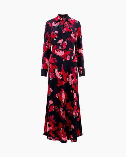 French Connection Foliage Chiara Knot Dress - Blackout Multi