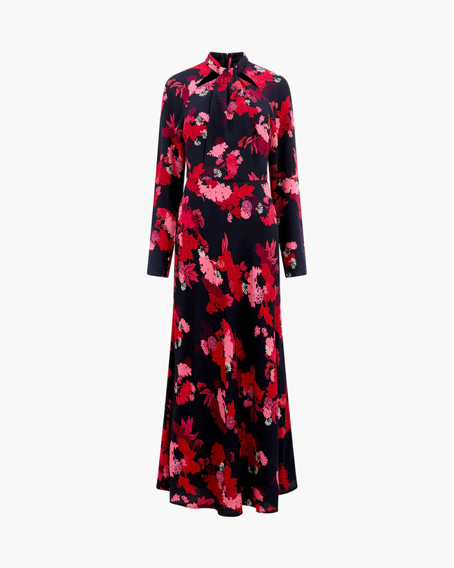 French Connection Foliage Chiara Knot Dress - Blackout Multi