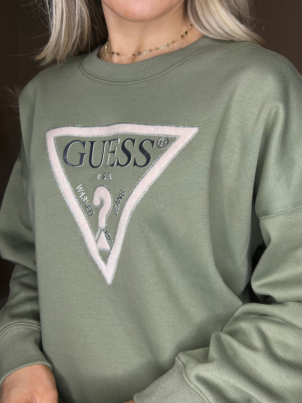Guess Pony Hair Sweatshirt - Green