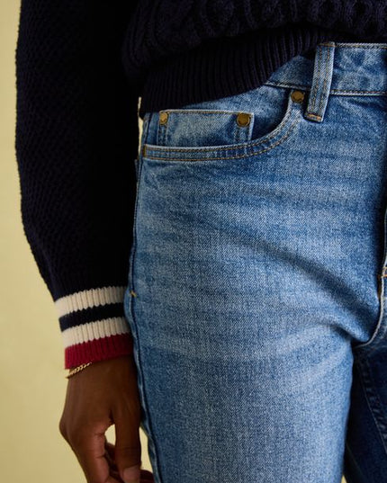 Joules Slim Straight Jeans - Mid Wash Blue