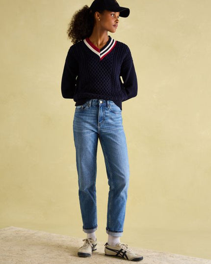 Joules Slim Straight Jeans - Mid Wash Blue