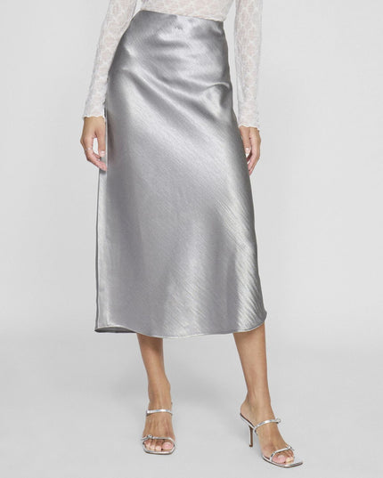 Lisa Midi Slip Skirt - Silver