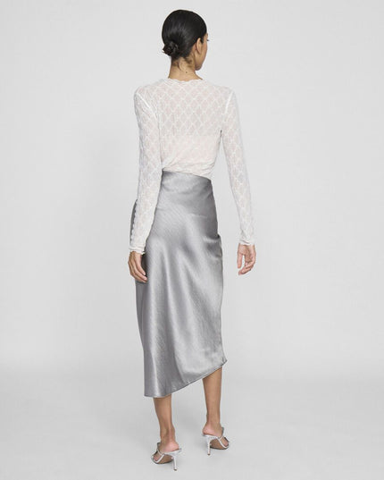 Lisa Midi Slip Skirt - Silver