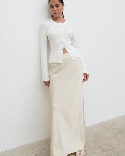 Lacey Button Down Top - Cream