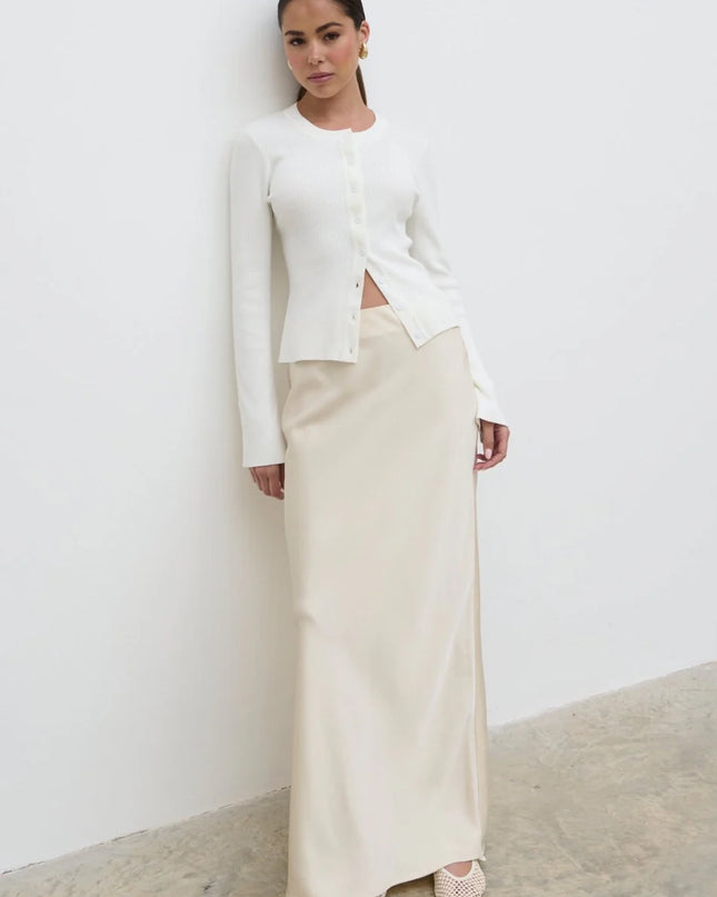 Lacey Button Down Top - Cream