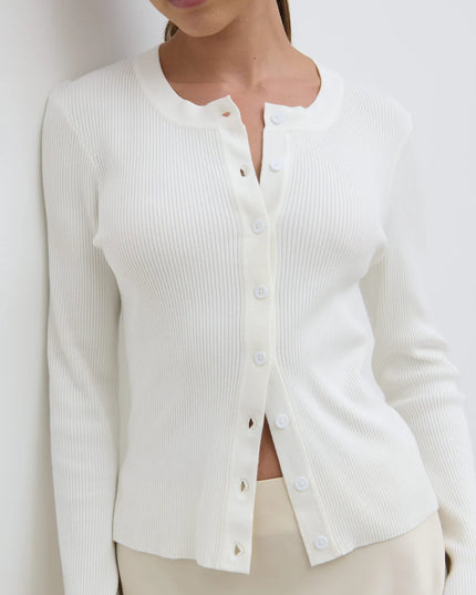 Lacey Button Down Top - Cream