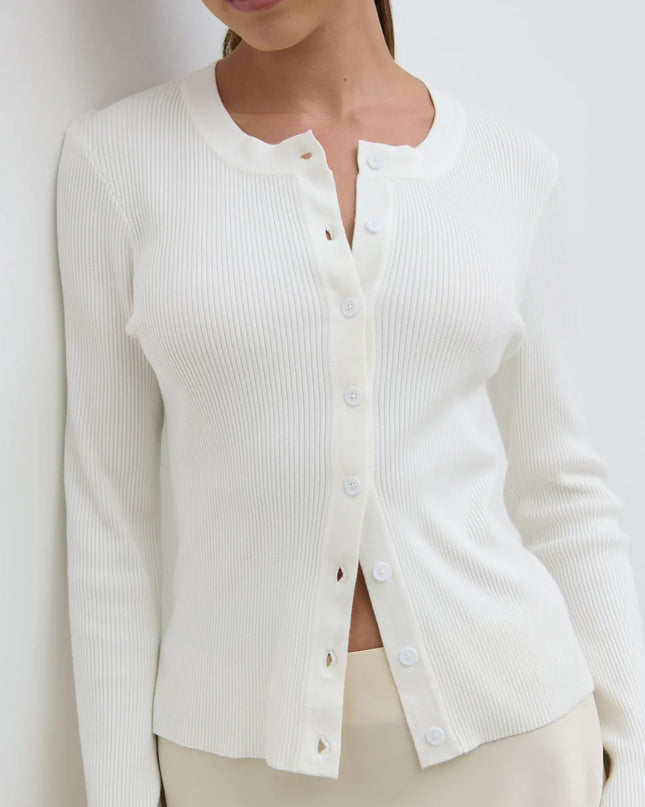 Lacey Button Down Top - Cream