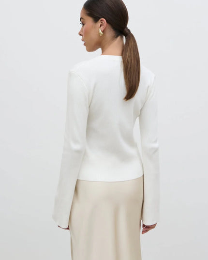 Lacey Button Down Top - Cream