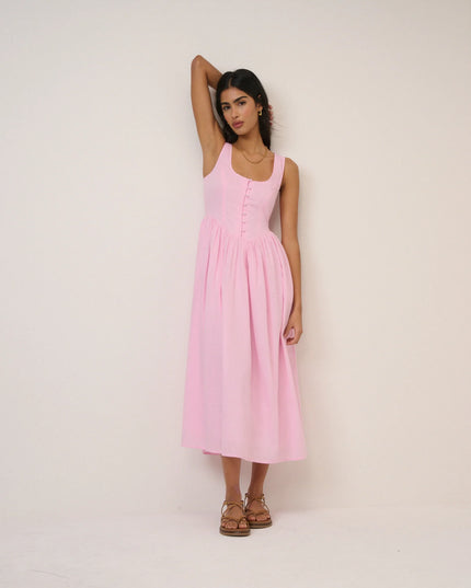 Cora Midi Dress - Pink
