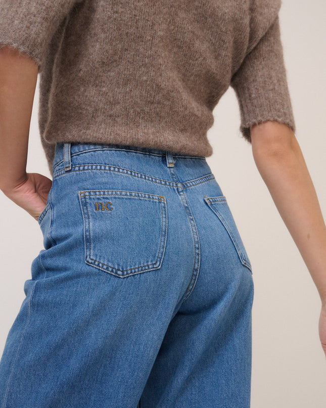 High Rise Islington Turn Up Jeans - Blue