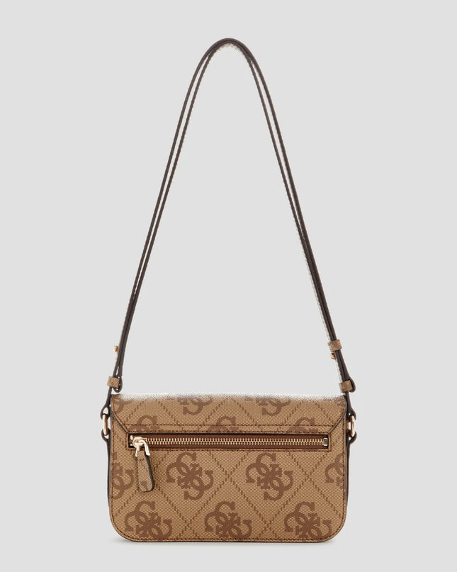 Guess Janie Logo Convertible Crossbody - Latte Logo
