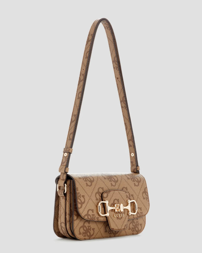 Guess Janie Logo Convertible Crossbody - Latte Logo