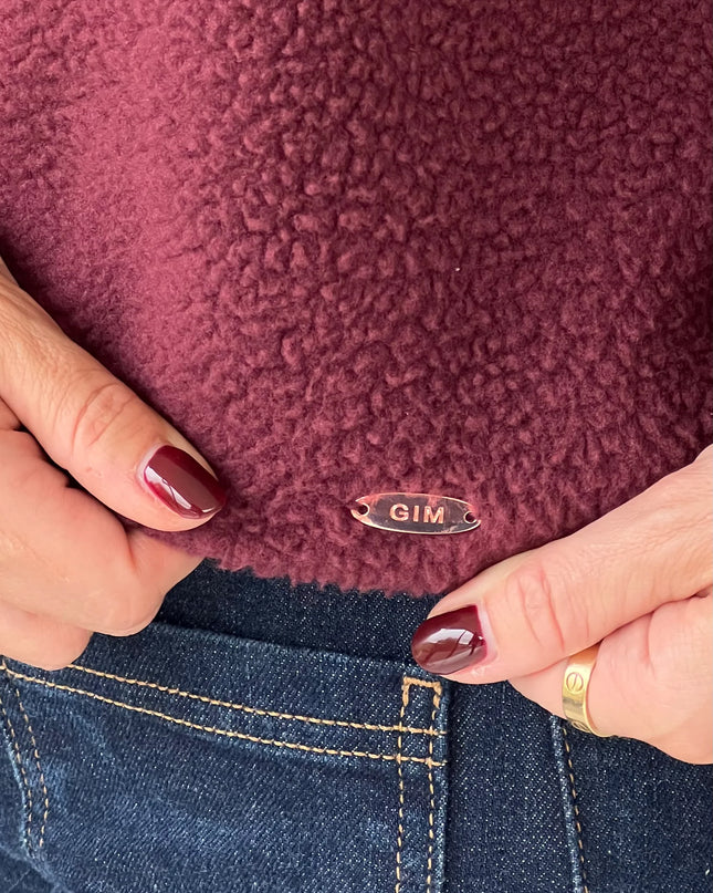 Lulu Contrast Binding 1/4 Zip Fleece - Plum