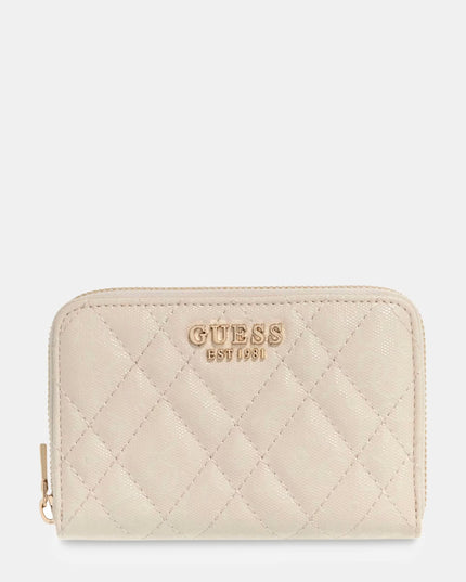 Guess Isemay Medium Zip Around Purse - Pale Mocha