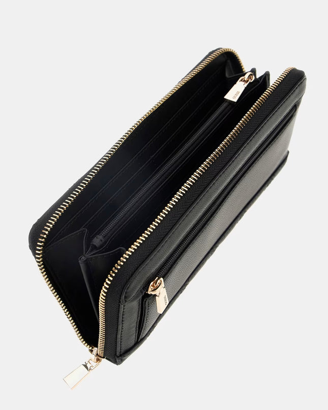 Guess Giully Large Zip Around  - Black