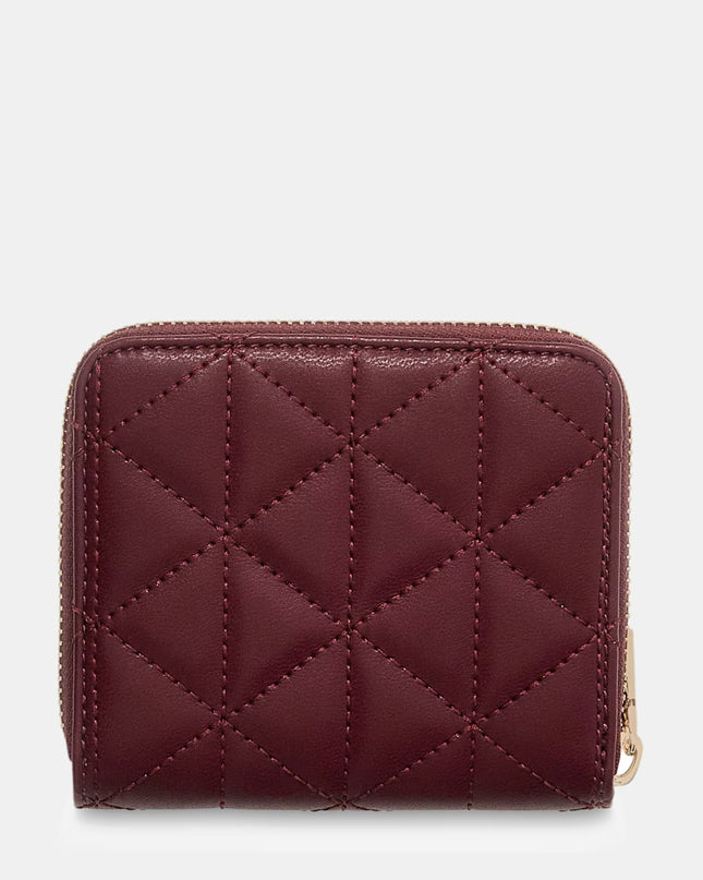 Guess Paisleigh Small Zip Around Purse - Burgundy