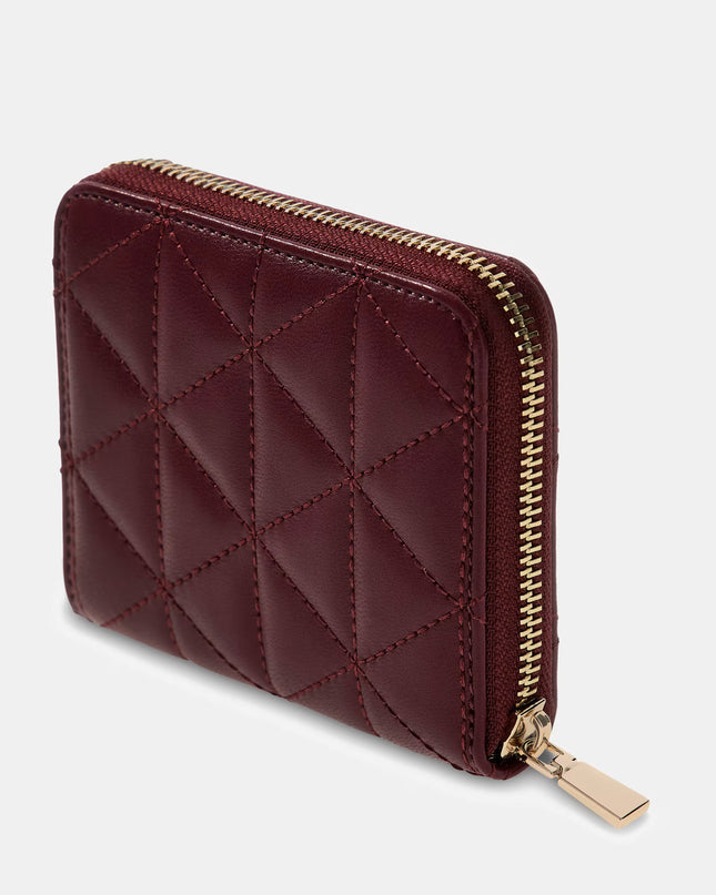 Guess Paisleigh Small Zip Around Purse - Burgundy