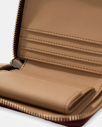 Guess Paisleigh Small Zip Around Purse - Burgundy