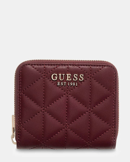Guess Paisleigh Small Zip Around Purse - Burgundy