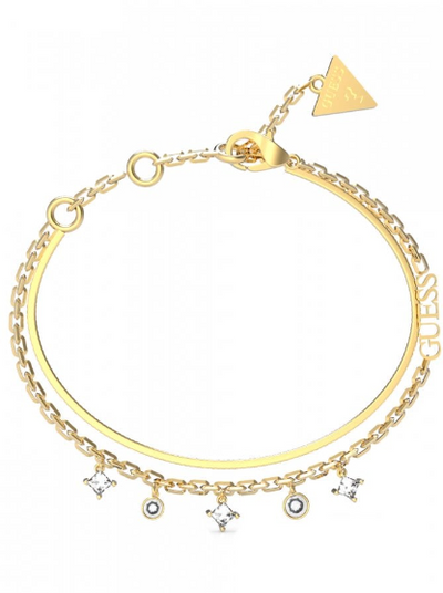 Guess Perfect Liaison Gold Star Charm Double Bracelet