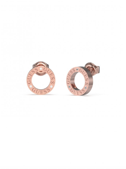 Guess Circle Lights Rose Gold Stud Earrings