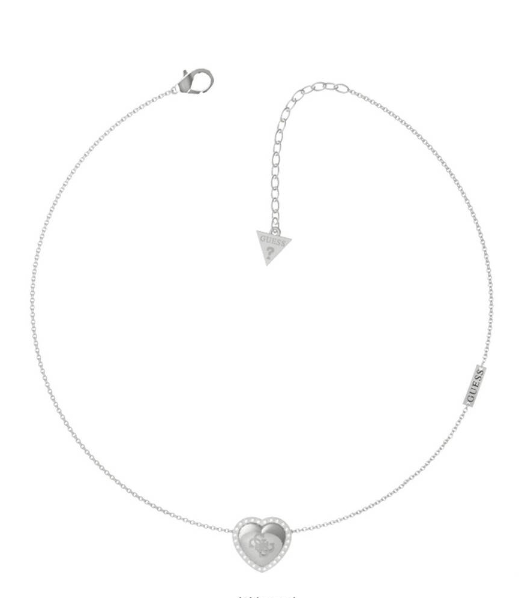 Guess Heart Necklace Silver
