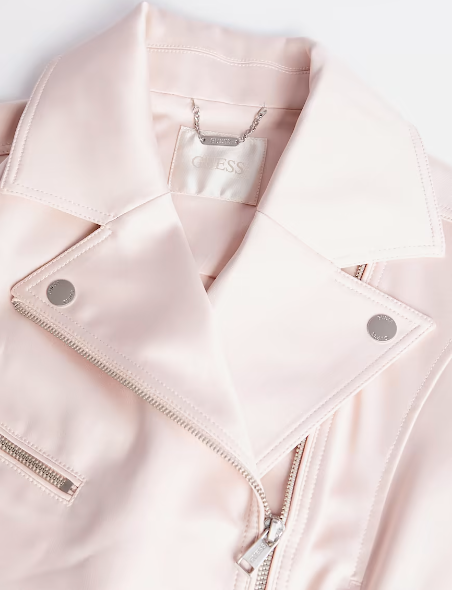 Guess pink faux leather 2025 jacket