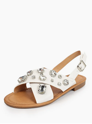 White flat slingback 2024 sandals