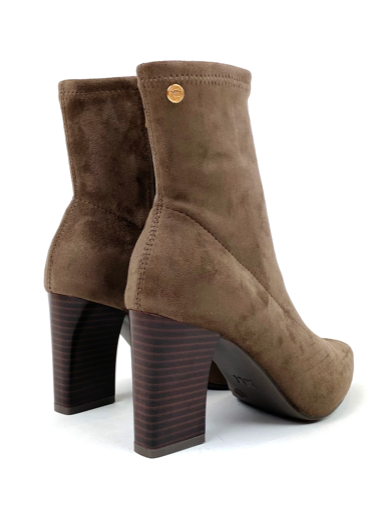 Suede High Heel Boots - Brown