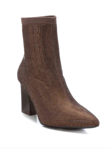 Diamante High Heel Boots Brown Spoilt Belle Boutique Online