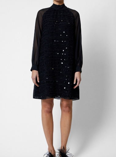 French Connection Carina Embellished Dress Blackout