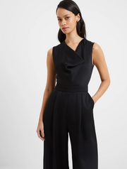French Connection Harlow Sleeveless Satin Jumpsuit - Black