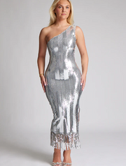 Gatsby Midaxi Dress - Silver